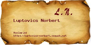 Luptovics Norbert névjegykártya